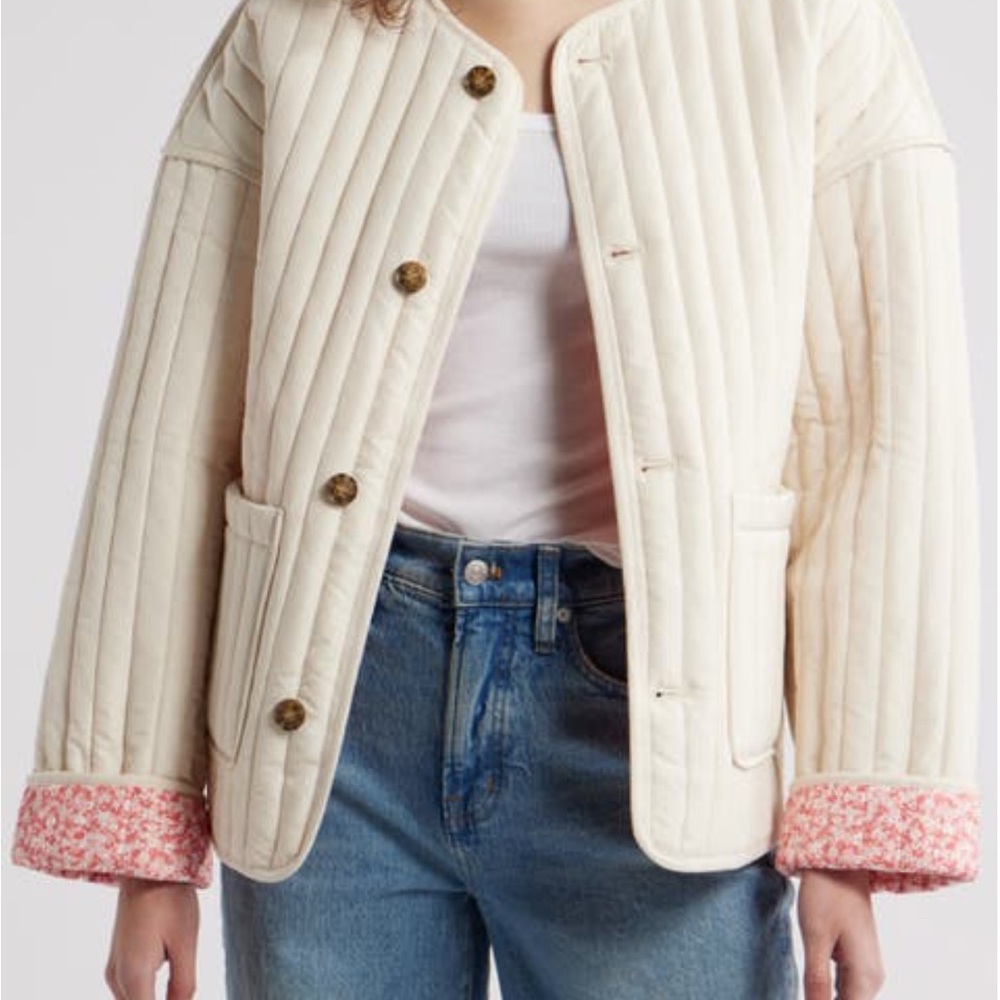 Lucky Brand Red and White Reversible Jacket Size Small